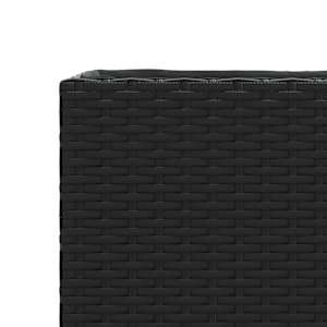 Zahradní truhlík s kolečky a 3 květináči černý 105 x 30 x 32 cm - obrázek 10