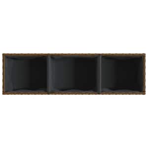 Zahradní truhlík s 3 květináči hnědý 105 x 30 x 32 cm - obrázek 8