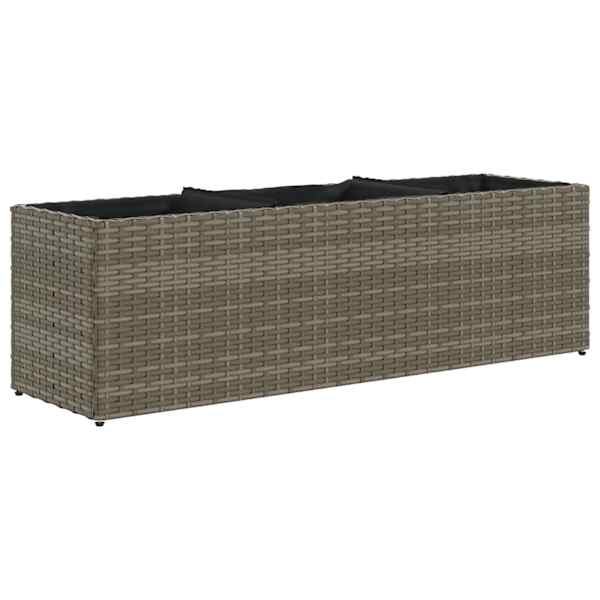 vidaXL taimekast 3 potiga, hall, 105 x 30 x 32 cm, pol&uuml;rotang
