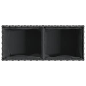 Zahradní truhlík se 2 květináči černý 72 x 30 x 32 cm - obrázek 8