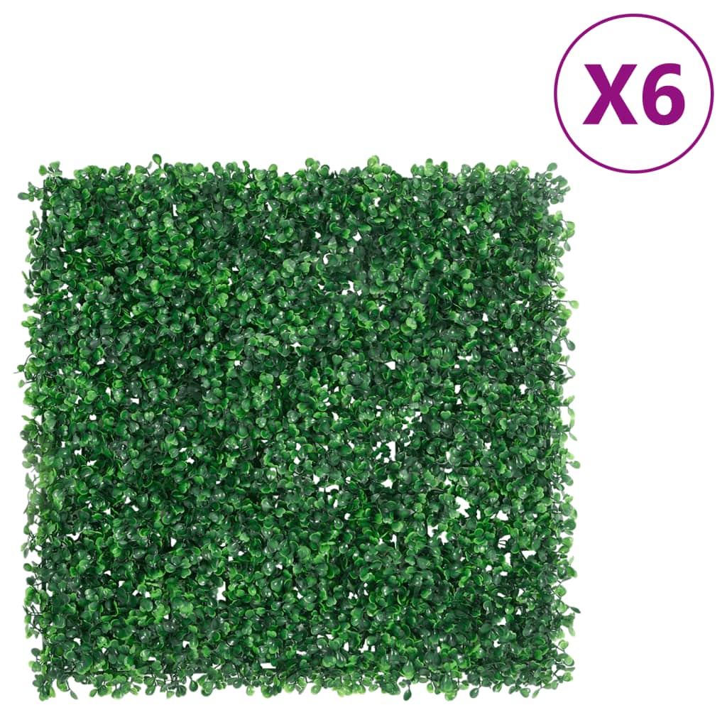 vidaXL Gard din frunze de arbust artificiale, 6 buc., verde, 50x50 cm