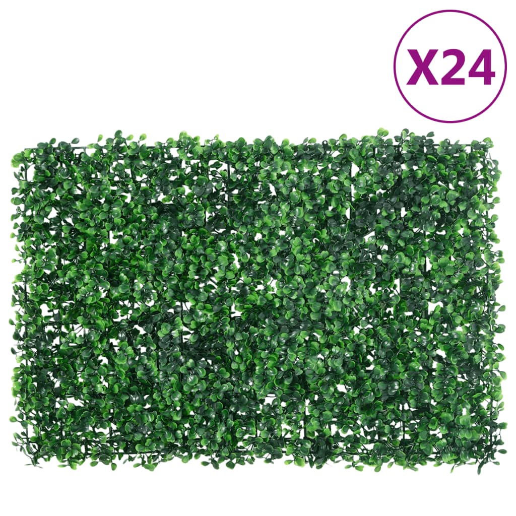 Cerca de hojas de arbusto artificial panel de plantas decorativas al aire libre 24 piezas verde vidaXL - Imagen 6 de 28