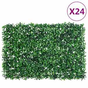 Ograja iz umetnega grmovja 24 kosov zelena 40x60 cm