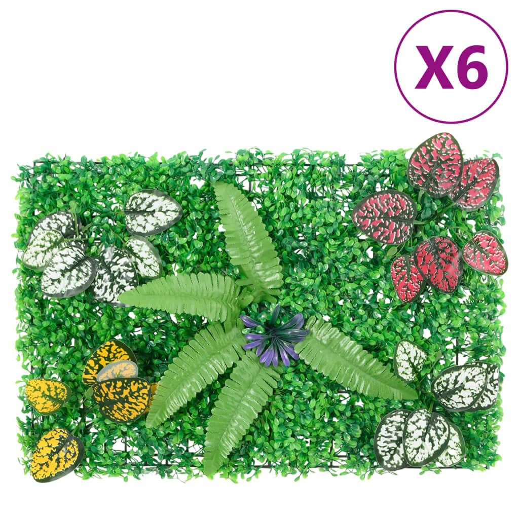  vidaXL Vedação de plantas artificiais 6 pcs 40x60 cm verde