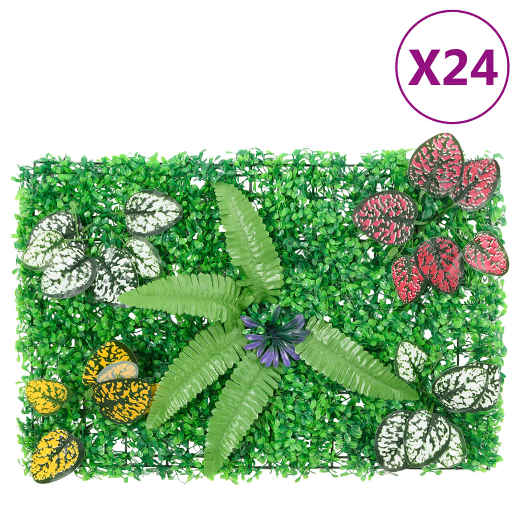 Sichtschutz aus Kunstpflanzen 24 Stk. Grün 40×60 cm