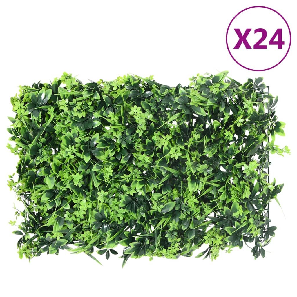  vidaXL Gard din frunze artificiale, 24 buc., verde, 40x60 cm