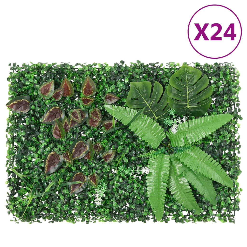  vidaXL Gard din plante artificiale, 24 buc., verde, 40x60 cm