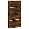 vidaXL jalan&otilde;udekapp, 4 klappuksega, suitsutamm, 80 x 21 x 163,5 cm