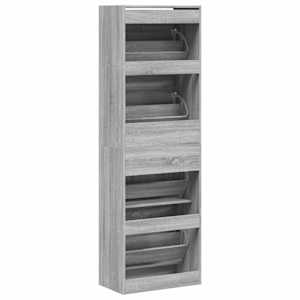 Botník se 4 výklopnými zásuvkami šedý sonoma 60 x 34 x 187,5 cm - obrázek 8