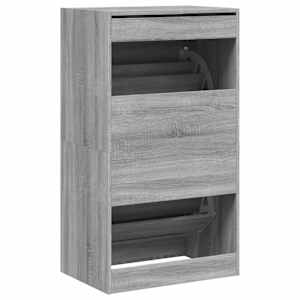 Botník se 2 výklopnými zásuvkami šedý sonoma 60 x 42 x 108 cm - obrázek 8