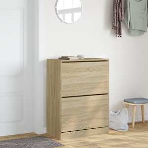 vidaXL Scarpiera 2 Cassetti Ribaltabili Rovere Sonoma 80x42x108 cm