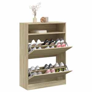 Botník se 2 výklopnými zásuvkami dub sonoma 80 x 34 x 116 cm - obrázek 4