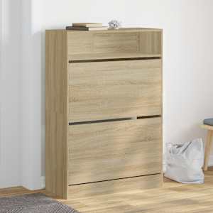 Botník se 2 výklopnými zásuvkami dub sonoma 80 x 34 x 116 cm - obrázek 1