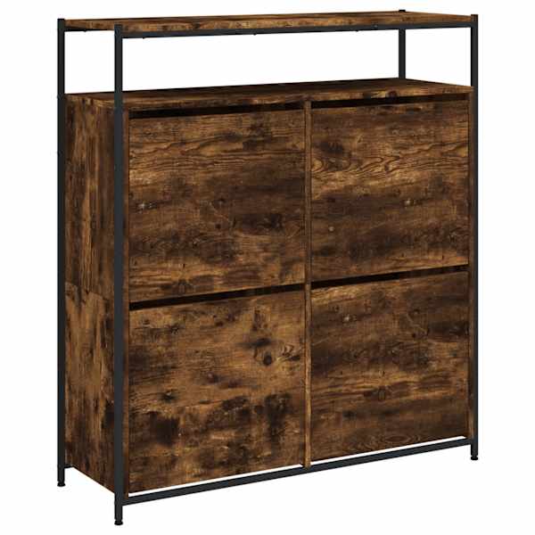 vidaXL jalan&otilde;udekapp, 4 klappuksega, suitsutamm, 100x34x112 cm