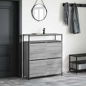 Botník se 4 výklopnými zásuvkami šedý sonoma 100 x 34 x 112 cm - obrázek 3