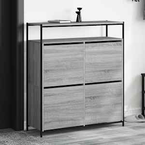 Botník se 4 výklopnými zásuvkami šedý sonoma 100 x 34 x 112 cm - obrázek 1