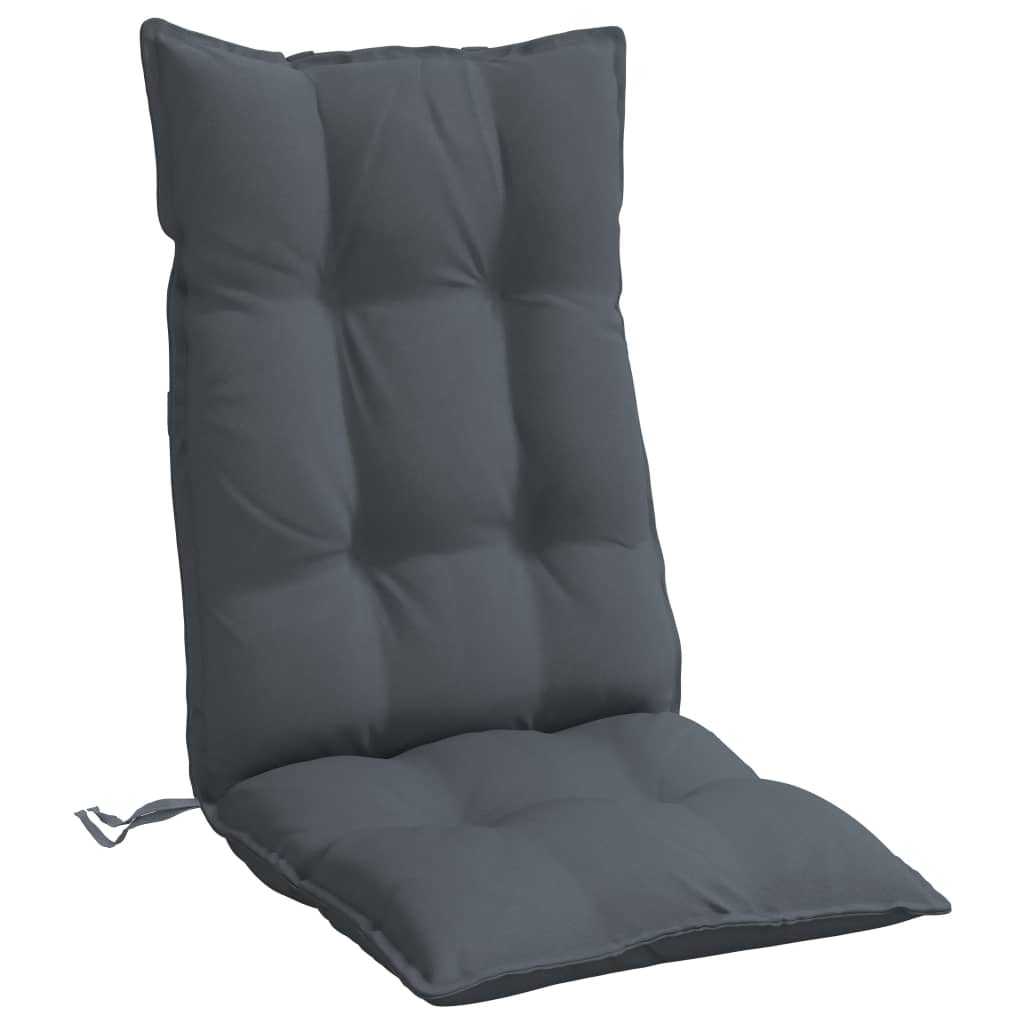 Podušky na stoličky s vysokým operadlom 6 ks antracitové látka