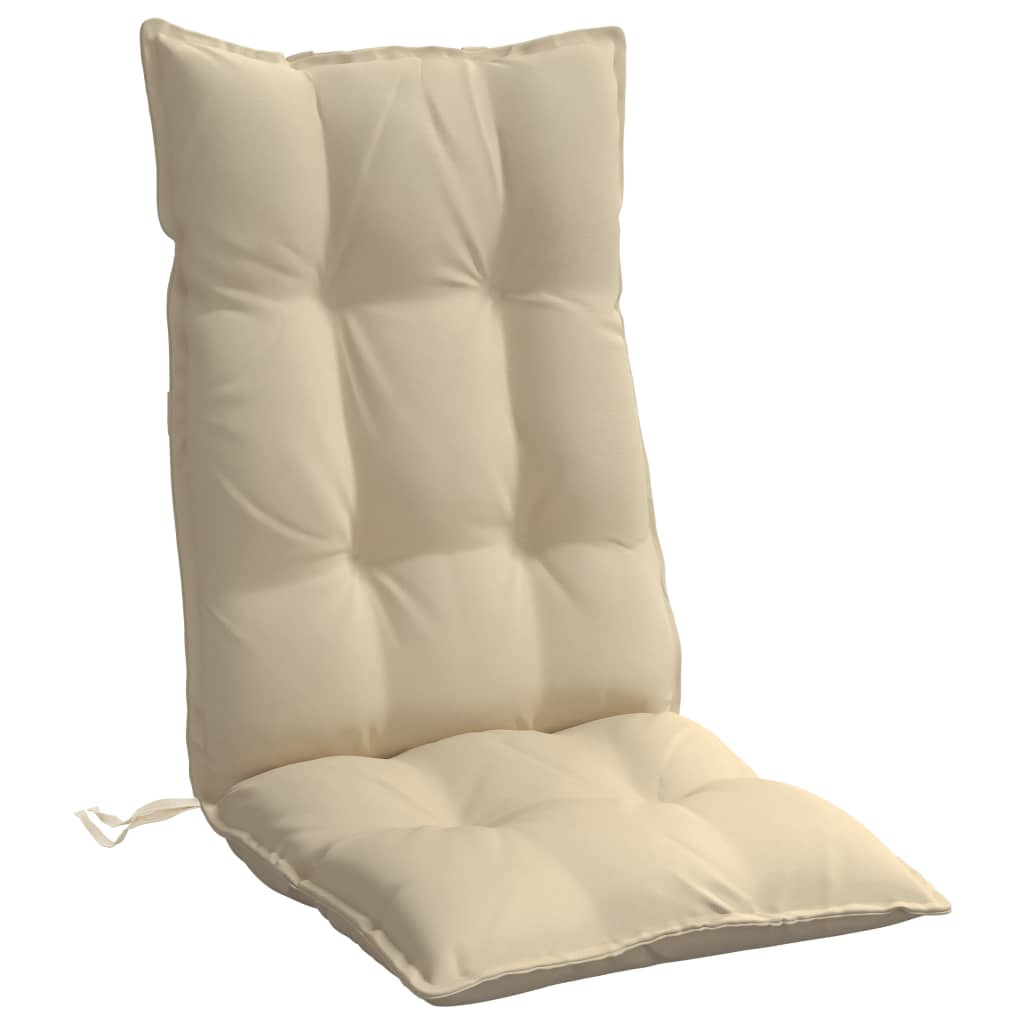  Podušky na stoličky s vysokým operadlom 4 ks béžové látka
