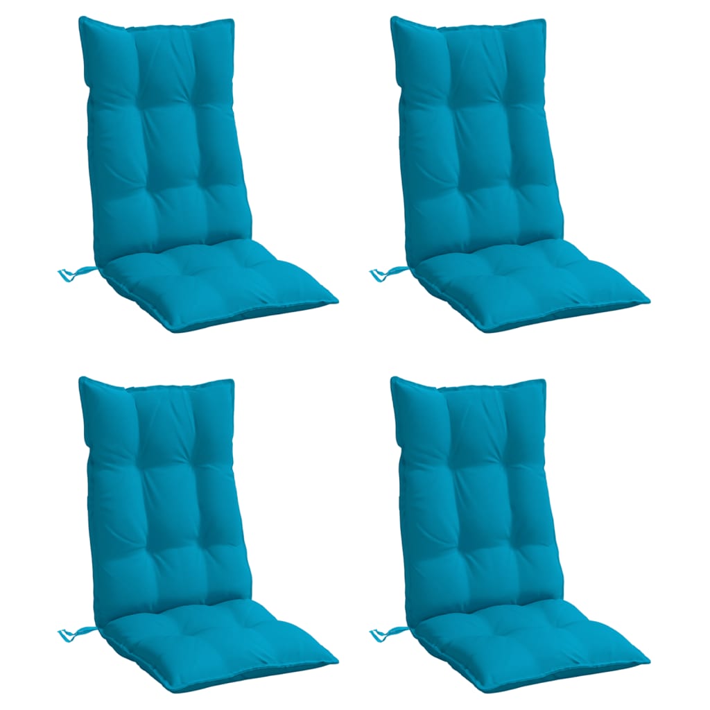 vidaXL Stoelkussens 4 st hoge rug oxford stof lichtblauw blauw, foto 2