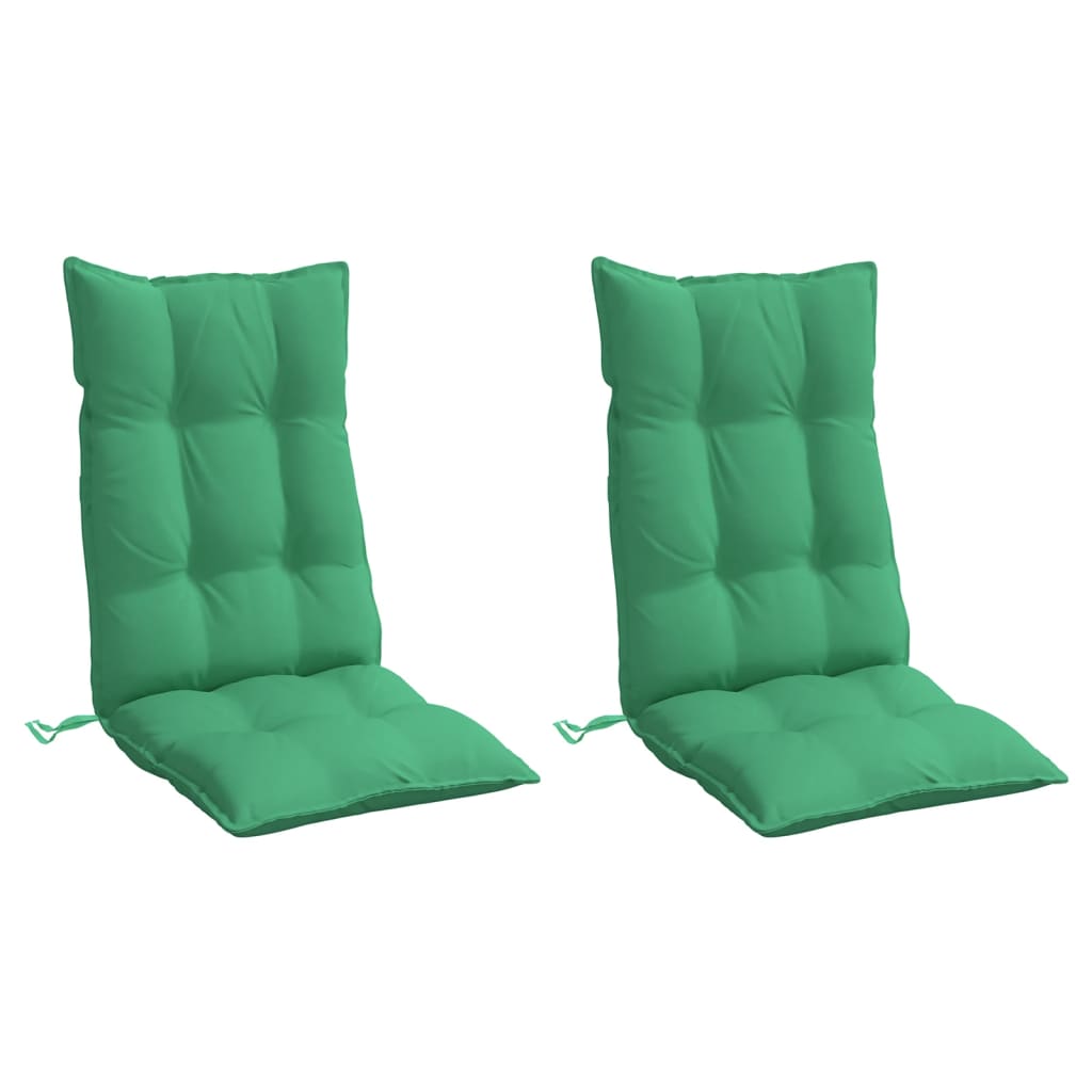vidaXL Stoelkussens 2 st hoge rug oxford stof groen, foto 2