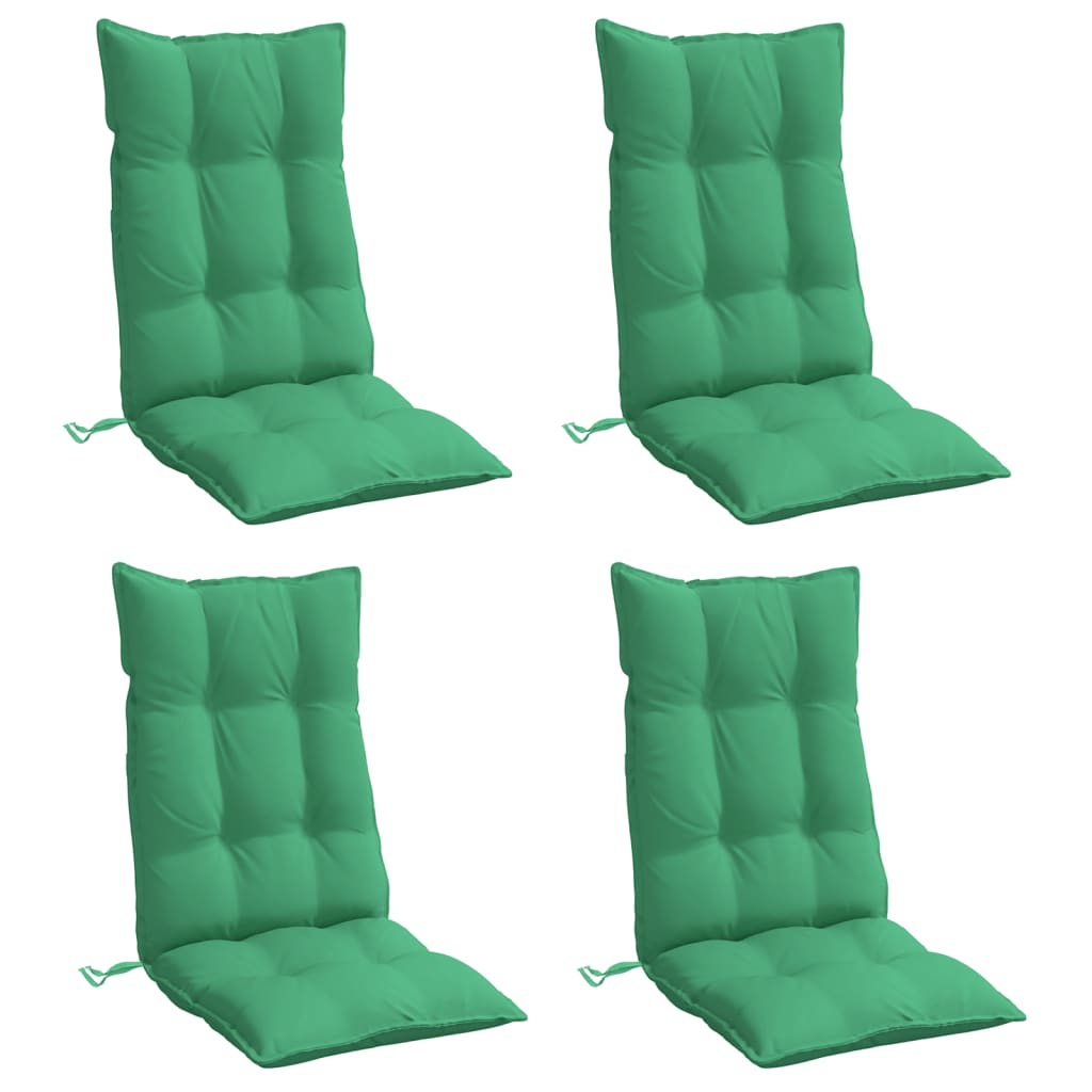 vidaXL Stoelkussens 4 st hoge rug oxford stof groen, foto 2