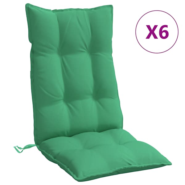 vidaXL k&otilde;rge seljatoega toolipadjad 6 tk, roheline, oxford kangas