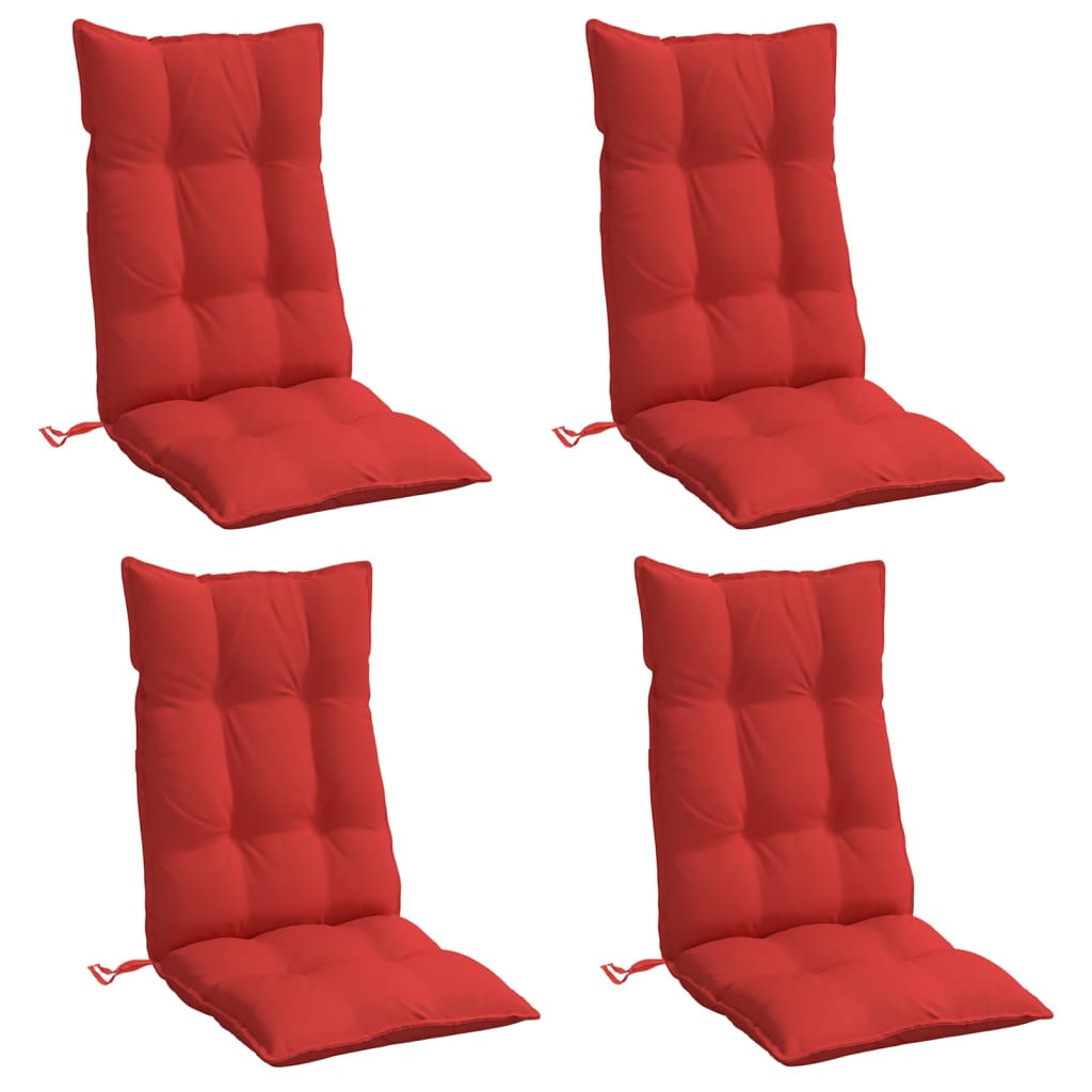 vidaXL Stoelkussens 4 st hoge rug oxford stof rood, foto 2