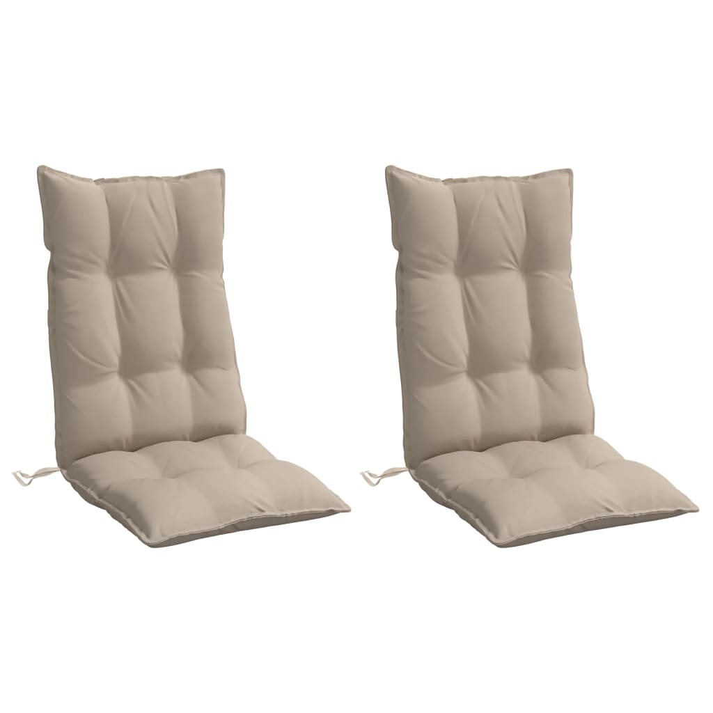 vidaXL Stoelkussens 2 st hoge rug oxford stof taupe, foto 2