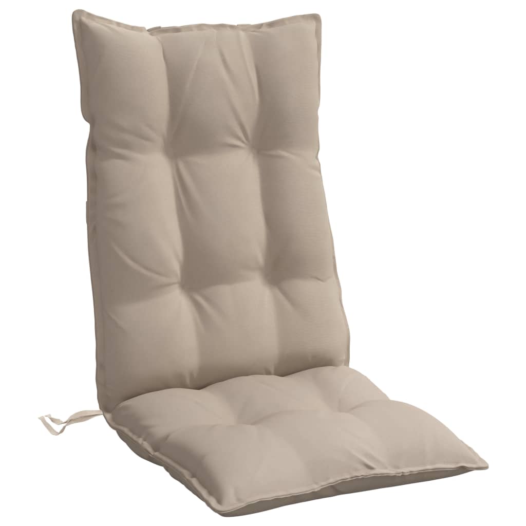 vidaXL Stoelkussens 2 st hoge rug oxford stof taupe, foto 4