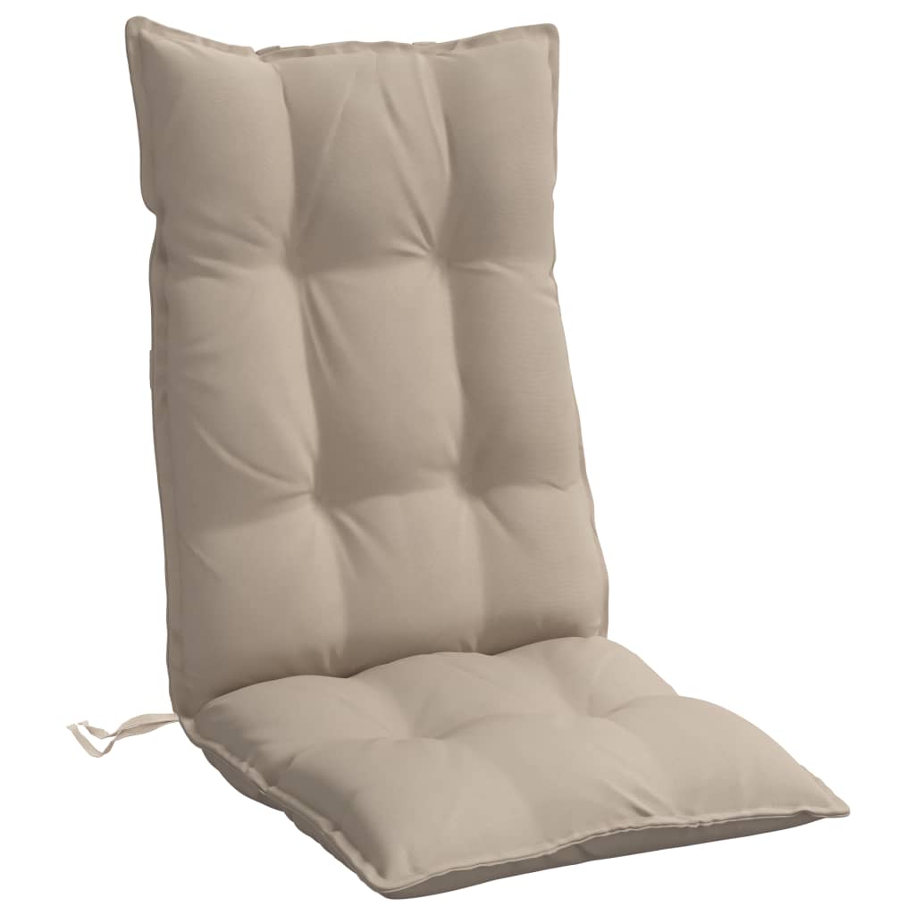  Podušky na stoličky s vysokým operadlom 4 ks sivohnedé látka