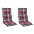 vidaXL Stoelkussens 6 st hoge rug gestreept stof oxford wit en blauw, zitkussen, tuinstoelkussen, bankkussen, stoelkussen, tuinstoel kussen, rugkussen