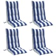4 Cuscini Per Divano O Esterno VidaXL - Blu Reale 50x50 Cm In Poliestere Resistente E Idrorepellente, Morbida Imbottitura In Fibra Cava