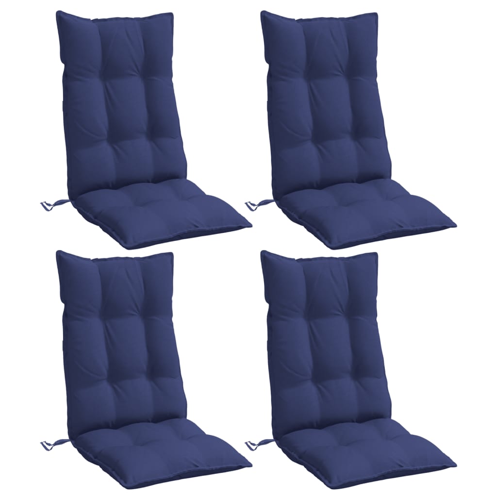 vidaXL Stoelkussens 4 st hoge rug oxford stof marineblauw, foto 2