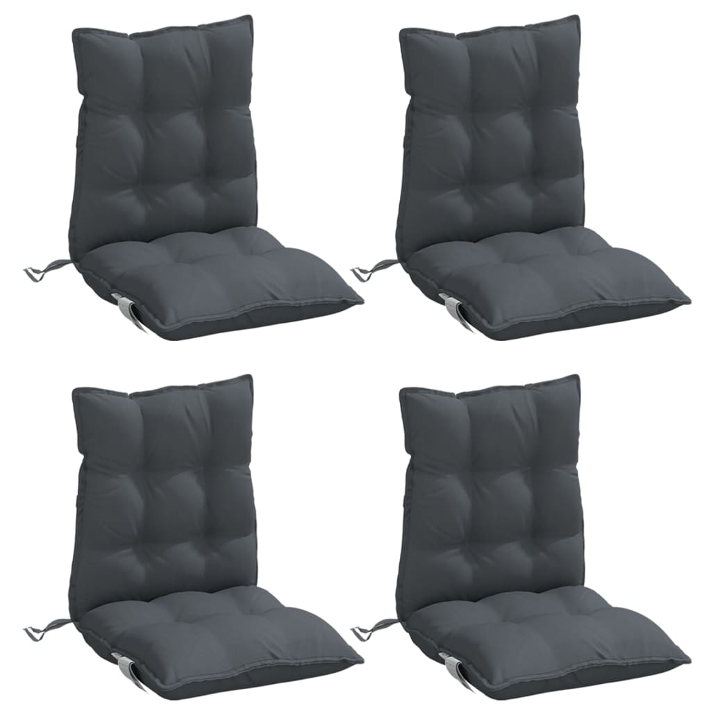 vidaXL Stoelkussens 4 st lage rug oxford stof antracietkleurig, foto 4