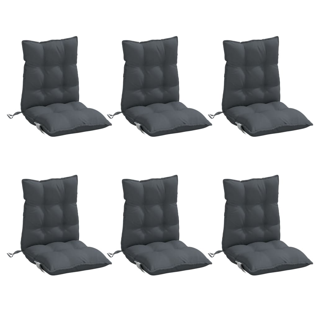 vidaXL Stoelkussens 6 st lage rug oxford stof antracietkleurig, foto 4
