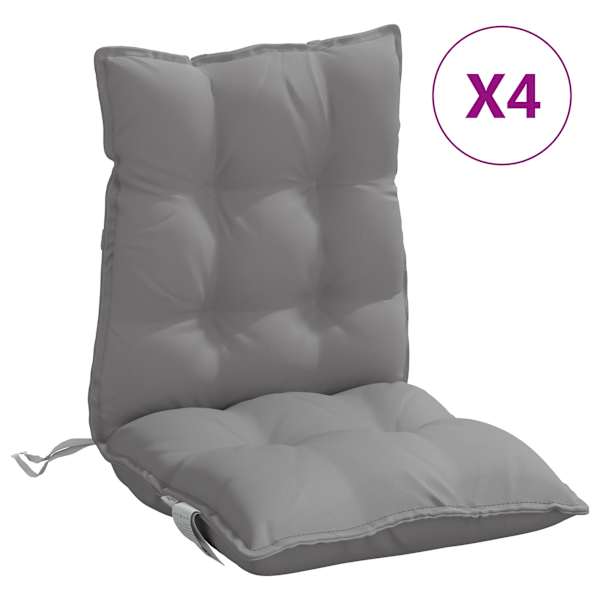 vidaXL madala seljatoega toolipadjad 4 tk, hall, oxford kangas