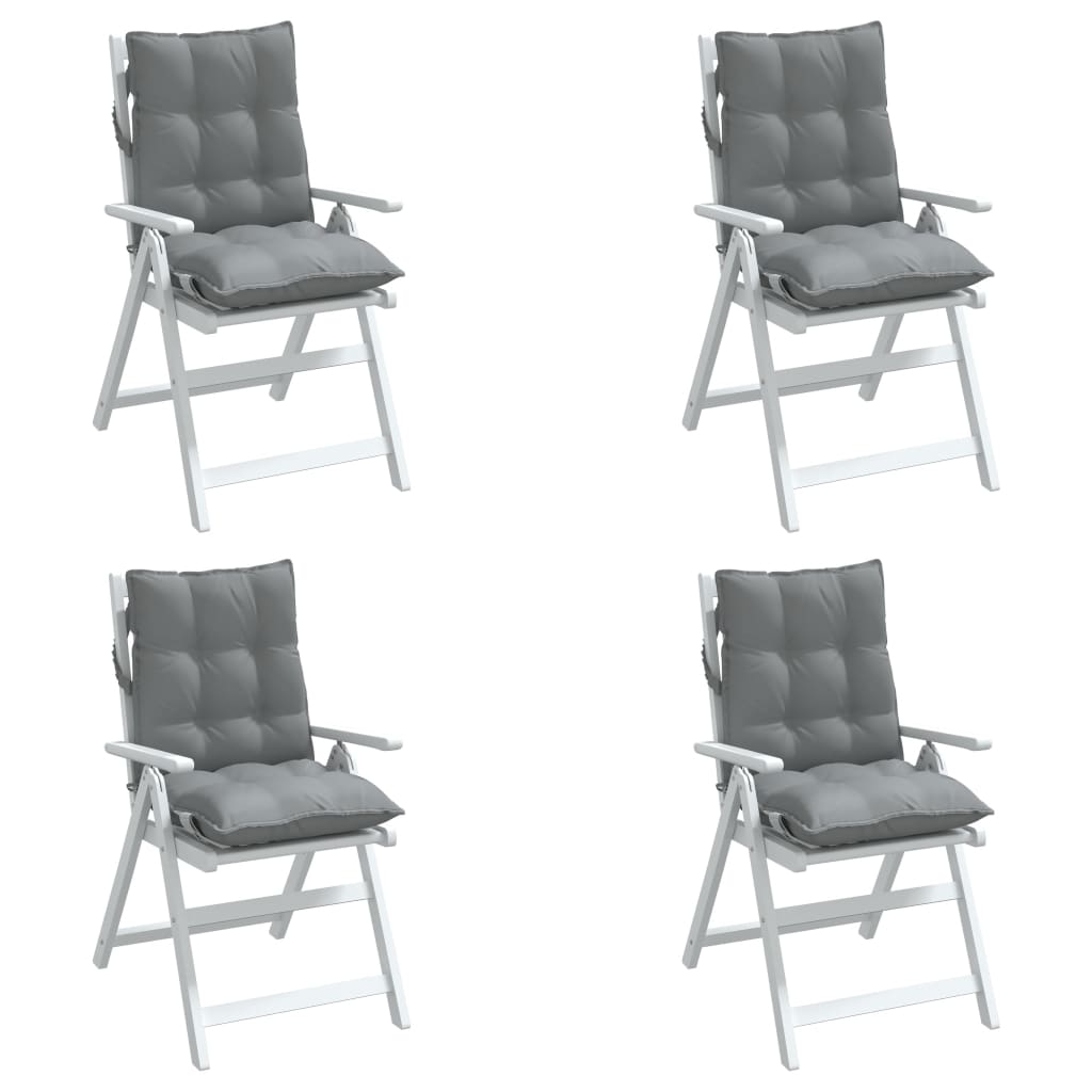  Podložky na stoličky nízke operadlo 4 ks sivé oxfordská látka