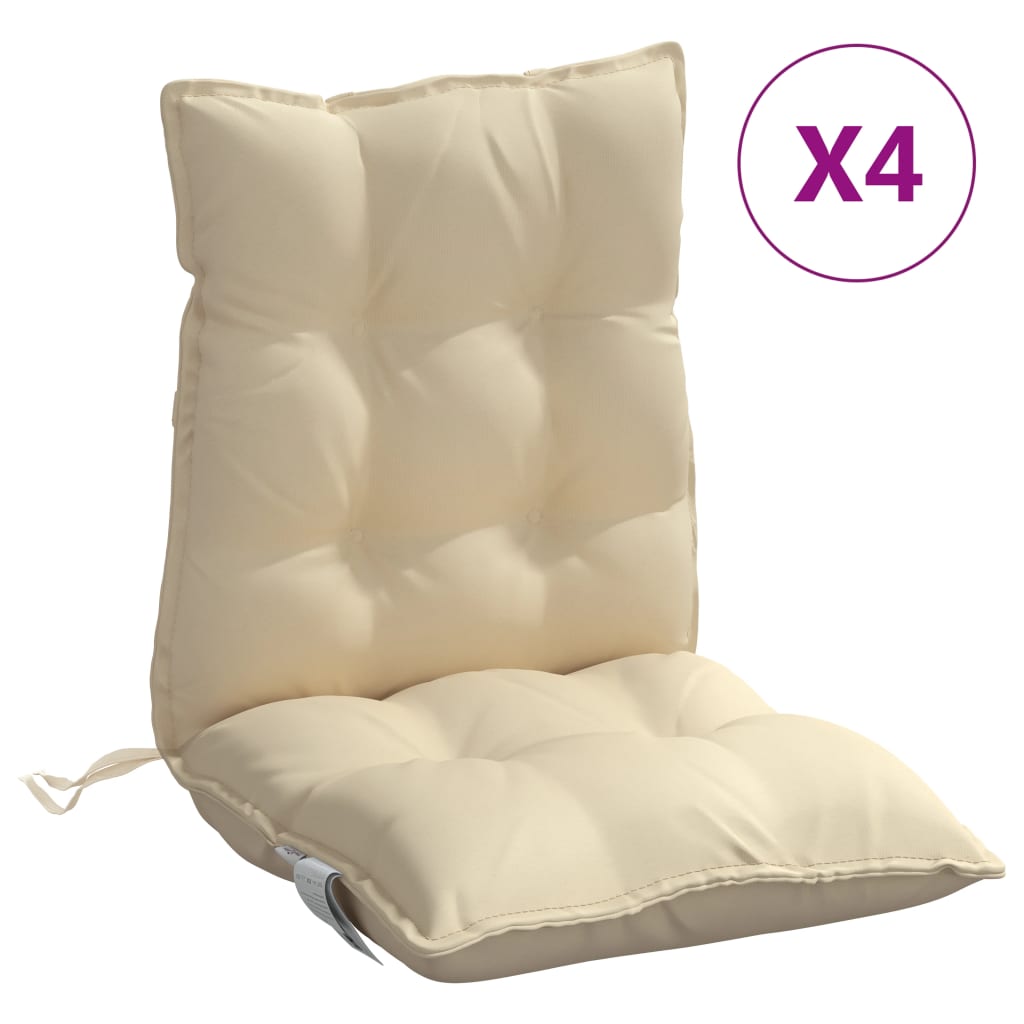 vidaXL Perne scaun cu spătar mic, 4 buc., bej, textil oxford