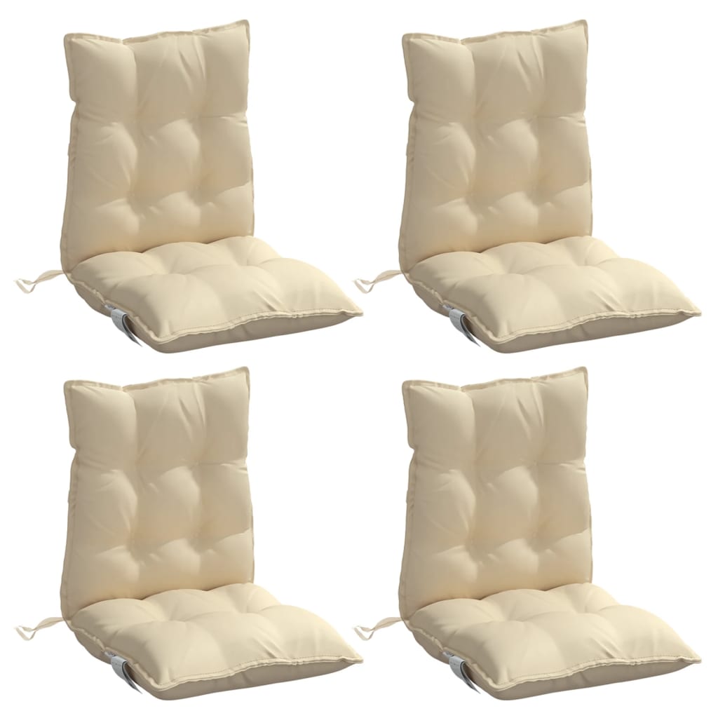 vidaXL Stoelkussens 4 st lage rug oxford stof beige, foto 4
