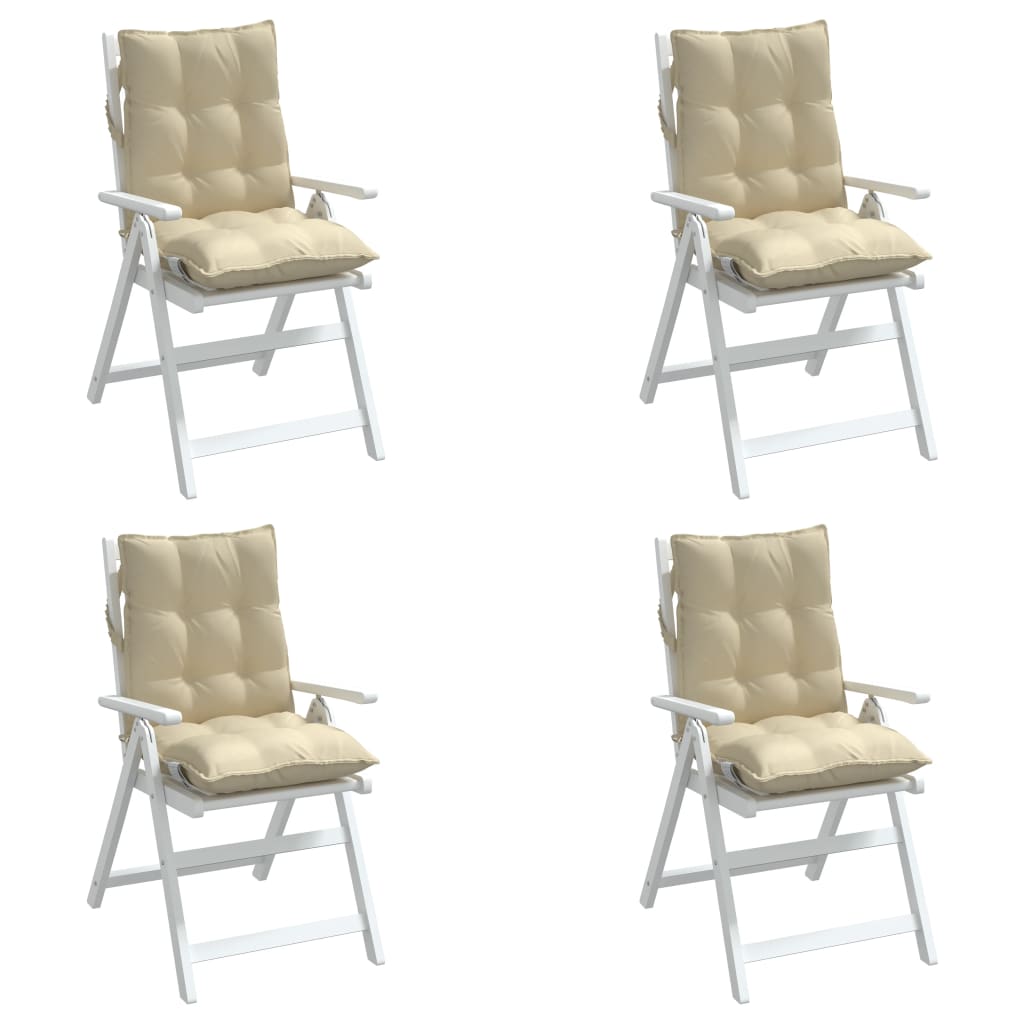 vidaXL Stoelkussens 4 st lage rug oxford stof beige, foto 2