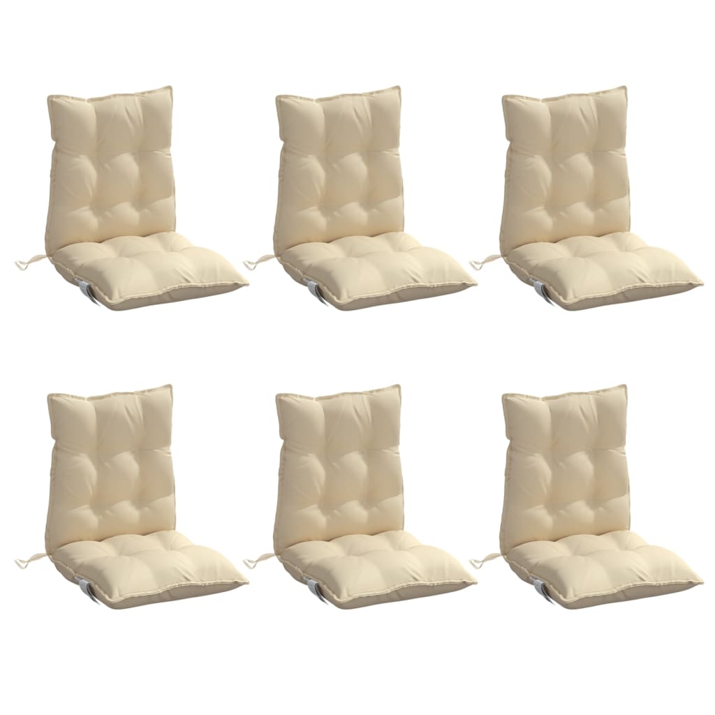 vidaXL Stoelkussens 6 st lage rug oxford stof beige, foto 4