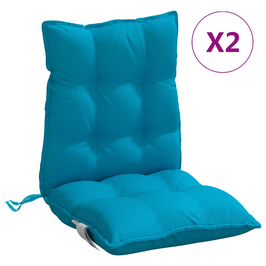 VidaXL Lowback Chair Cushions 2 Pcs Light Blue Oxford Fabric