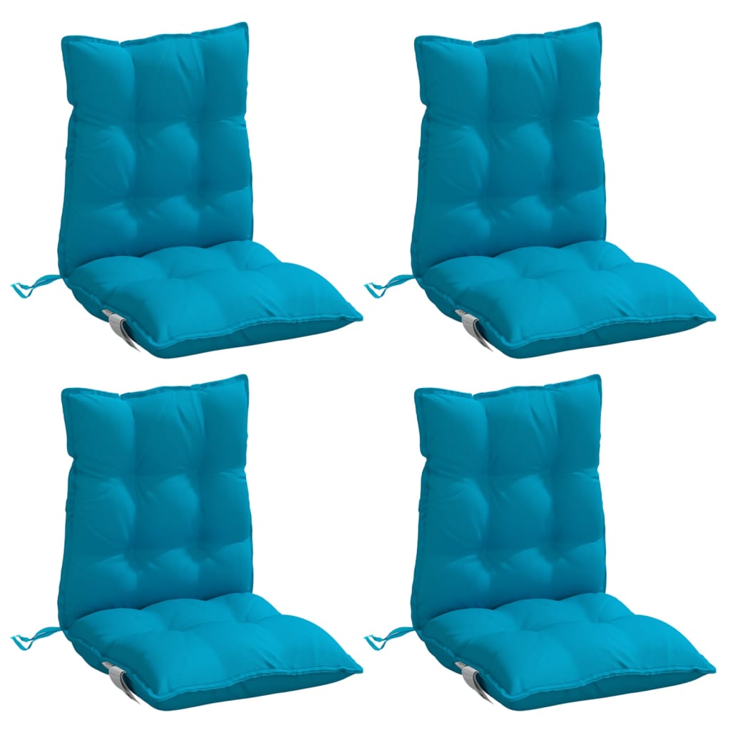 vidaXL Stoelkussens 4 st lage rug oxford stof lichtblauw blauw, foto 4