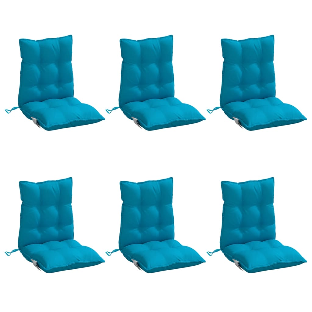 vidaXL Stoelkussens 6 st lage rug oxford stof lichtblauw blauw, foto 4