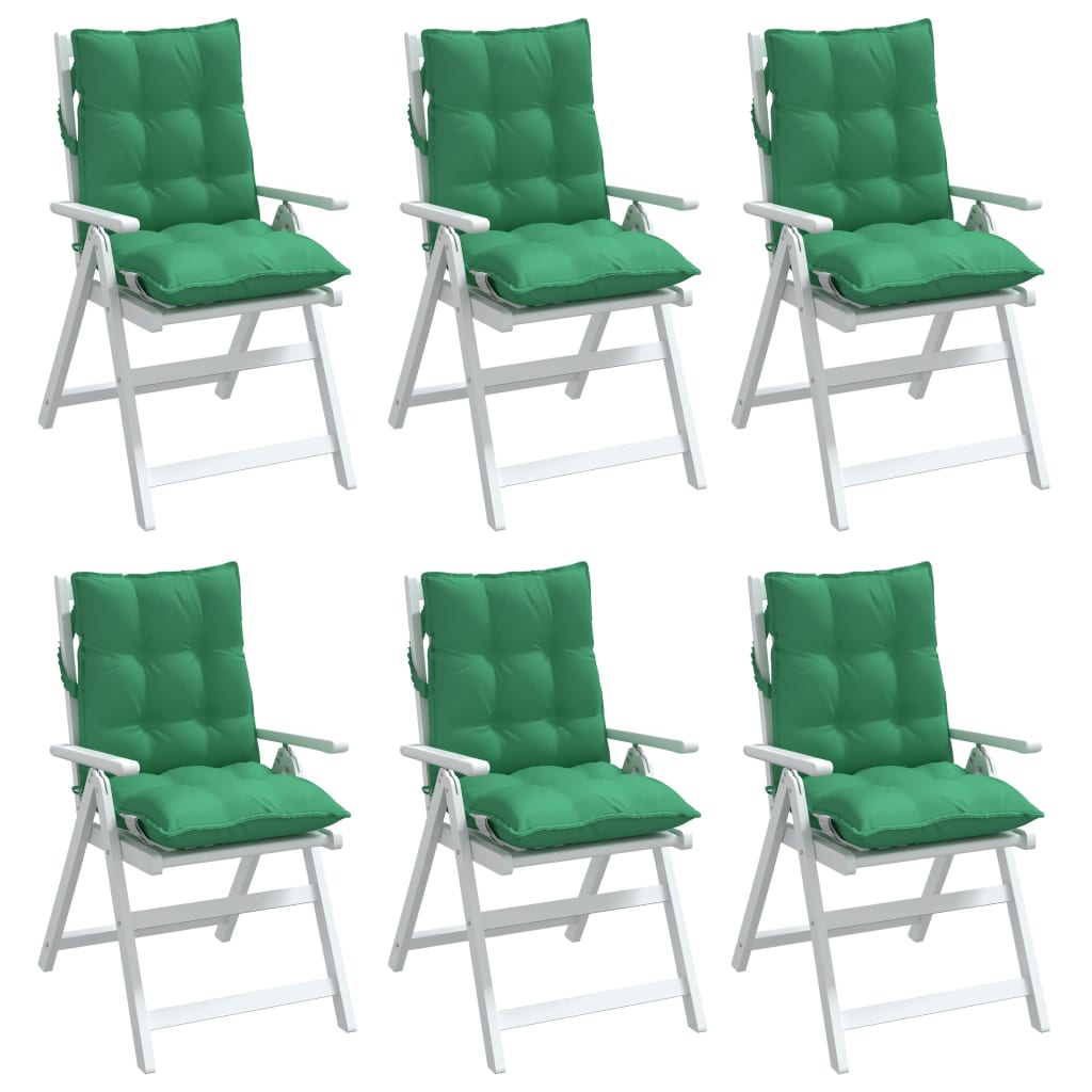 vidaXL Stoelkussens 6 st lage rug oxford stof groen, foto 4
