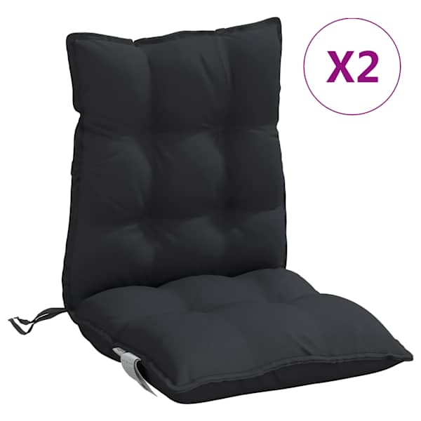 vidaXL madala seljatoega toolipadjad 2 tk, must, oxford kangas