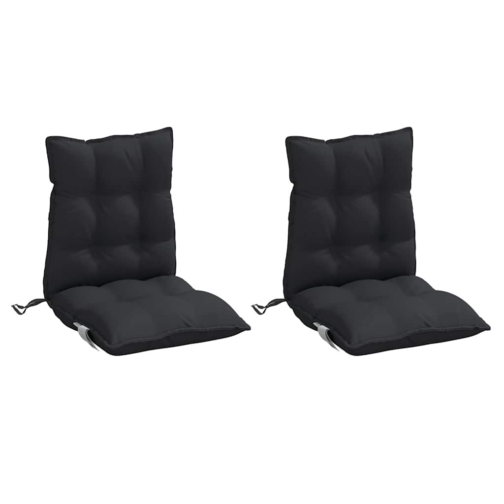 vidaXL Stoelkussens 2 st lage rug oxford stof zwart, foto 4