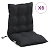 vidaXL V&auml;li patja 6 tk Must 100 x 50 x 7 cm