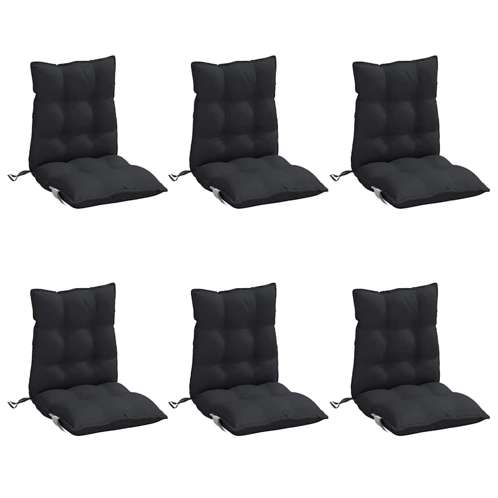 vidaXL Stoelkussens 6 st lage rug oxford stof zwart, foto 4