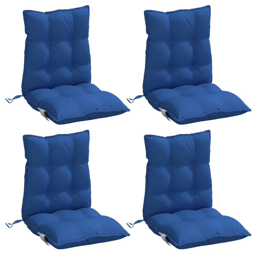 vidaXL Stoelkussens 4 st lage rug oxford stof koningsblauw blauw, foto 4
